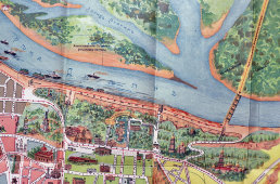 Складной перспективный план Киева: святыни, древности, памятники, достопримечательности и окрестности с указанием улиц, 1919 г.