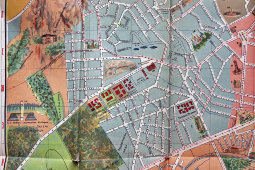 Складной перспективный план Киева: святыни, древности, памятники, достопримечательности и окрестности с указанием улиц, 1919 г.