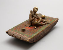 Антикварное пресс-папье с фигуркой Пьеро из венской бронзы, Австрия, кон. 19 в.