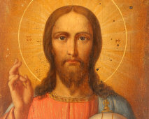 Старинная деревянная икона «Господь Вседержитель», Россия