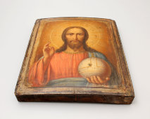 Старинная деревянная икона «Господь Вседержитель», Россия