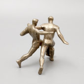 Советская скульптура «Футболисты», СССР, 1950-60 г., силумин
