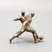 Советская скульптура «Футболисты», СССР, 1950-60 г., силумин