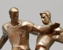 Советская скульптура «Футболисты», СССР, 1950-60 г., силумин