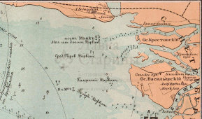 Старинная карта «Санкт-Петербургский морской канал», карт. зав. Я. М. Лапинера, Россия, к. 19, н. 20 вв.