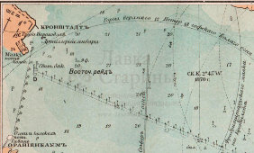 Старинная карта «Санкт-Петербургский морской канал», карт. зав. Я. М. Лапинера, Россия, к. 19, н. 20 вв.