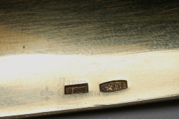 Совочек для сахара, 

СССР, середина 20 века,

серебро 916 проба, декор — перегородчатая эмаль.