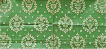 Отрез старинной портьерной ткани, образец «Ампирная ваза», Прохоровская Трёхгорная мануфактура, г. Москва, кон. 19, нач. 20 вв.