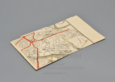 Старинный дореволюционный план, карта города Москвы с указанием гранитных, асфальтовых и булыжных мостовых, бумага, Россия, до 1917 г.