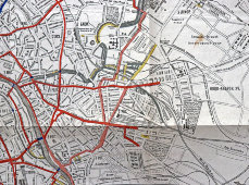 Старинный дореволюционный план, карта города Москвы с указанием гранитных, асфальтовых и булыжных мостовых, бумага, Россия, до 1917 г.