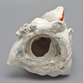 Статуэтка «Мальчик с полотенцем на подушке», редкая роспись, скульптор Павловская Н. А.,​ фарфор, Песочное, 1960-е