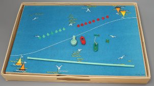 Советская настольная игра с магнитом «Водные лыжи», объединение «Игрушка», Ленинград, 1980-е