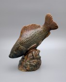 Советская статуэтка «Рыба карп», керамика Гжель