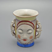 Подставка для карандашей, карандашница «Индокитай» («Двуликий»), автор Данько Н. Я., фарфор ЛФЗ, 1937-39 гг.