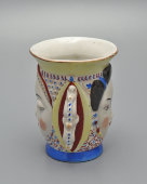 Подставка для карандашей, карандашница «Индокитай» («Двуликий»), автор Данько Н. Я., фарфор ЛФЗ, 1937-39 гг.