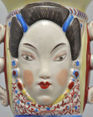 Подставка для карандашей, карандашница «Индокитай» («Двуликий»), автор Данько Н. Я., фарфор ЛФЗ, 1937-39 гг.