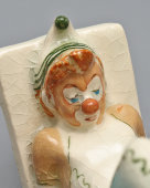 Статуэтка «Клоун-акробат с мячом», скульптор Денисенко М. В., фаянс ЗиК Конаково, 1950-60 гг.