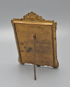 Антикварная настольная фоторамка в стиле рококо, бронза, стекло, Европа, кон. 19 в.