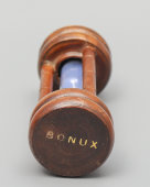 Старинные песочные часы «Bonux» с синим песком в деревянном корпусе, 2 мин 4 сек, Франция, 19 в.