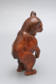 Статуэтка «Медведь на двух лапах», Гжельская керамика, СССР, 1960-е