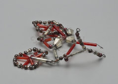 Винтажная ёлочная игрушка из стекляруса «Велосипед», СССР, 1930-50 гг.