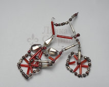 Винтажная ёлочная игрушка из стекляруса «Велосипед», СССР, 1930-50 гг.