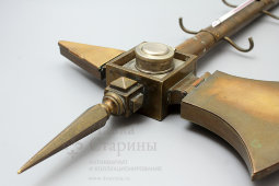 Настольный прибор с чернильницей и термометром «Топорик», латунь, Европа