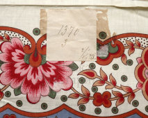 Старинный ситцевый платок «Цветочный орнамент», Красно-Пресненская Трёхгорная мануфактура, г. Москва, 1928 г.