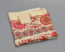 Старинный ситцевый платок «Цветочный орнамент», Красно-Пресненская Трёхгорная мануфактура, г. Москва, 1928 г.