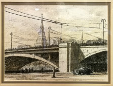 Графическая зарисовка «Москва. Большой каменный мост»