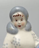 Статуэтка «Снеговик» из композиции «Зимний дворик», скульптор Албул В. В., художник Албул Н. А., фарфор, Полонский ЗХК, 1980-е