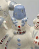 Статуэтка «Снеговик» из композиции «Зимний дворик», скульптор Албул В. В., художник Албул Н. А., фарфор, Полонский ЗХК, 1980-е