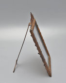 Старинная рамка для фото с растительным декором, бронза, стекло, Европа, 1900-е