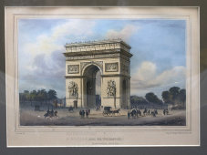 Гравюра «Париж, Триумфальная арка», Франция, 19 век