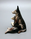 Фарфоровая статуэтка «Две овчарки», анималистика, Вербилки