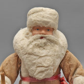 Советский Дед Мороз под ёлку, винтажная ёлочная новогодняя игрушка, Артель «Парижская коммуна», г. Москва, 1950-е