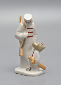 Статуэтка, скульптурная группа «Маленький доброволец», скульптор Ю. М. Львов, авторская подпись, Первомайский фарфоровый завод (Песочное), 1980-90 гг.