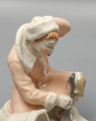 Фигурка «Емеля со щукой», скульптор А. Аксючиц, фарфор, Минский ФФЗ, 1957-60-е