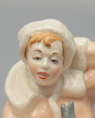 Фигурка «Емеля со щукой», скульптор А. Аксючиц, фарфор, Минский ФФЗ, 1957-60-е