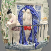 Большая авторская напольная ваза «На балконе», скульптор Асиновский И. А., Санкт-Петербург, 2018 г.