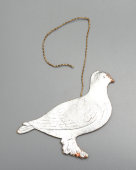 Старая подвесная ёлочная игрушка «Голубка», советский картонаж, 1940-е