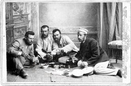 Старинная фотография «Картежники за игрой», Россия, начало 20 века
