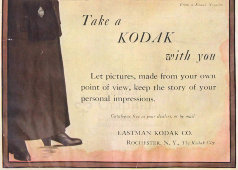 Старая американская реклама «Take a Kodak with you», паспарту, багет, США, нач. 20 в.