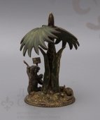 Скульптура «Слон-музыкант под пальмой», Вена, 19 век, бронза.