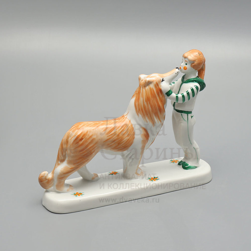 Купить статуэтку «Девочка с собакой», Дулёво, 1987 г., скульптор