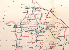 Старинная карта Воронежской губернии, картографич. зав. П. Ф. Петш, Санкт-Петербург, к. 19, н. 20 вв.