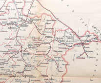 Старинная карта Воронежской губернии, картографич. зав. П. Ф. Петш, Санкт-Петербург, к. 19, н. 20 вв.