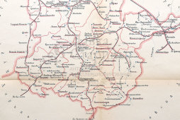 Старинная карта Воронежской губернии, картографич. зав. П. Ф. Петш, Санкт-Петербург, к. 19, н. 20 вв.