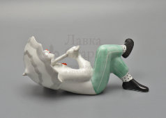 Статуэтка «Клоун Олег Попов с зонтом», скульптор Рапай О. П., Киевский ЭКХЗ, 1960-70 гг.