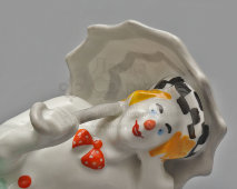 Статуэтка «Клоун Олег Попов с зонтом», скульптор Рапай О. П., Киевский ЭКХЗ, 1960-70 гг.